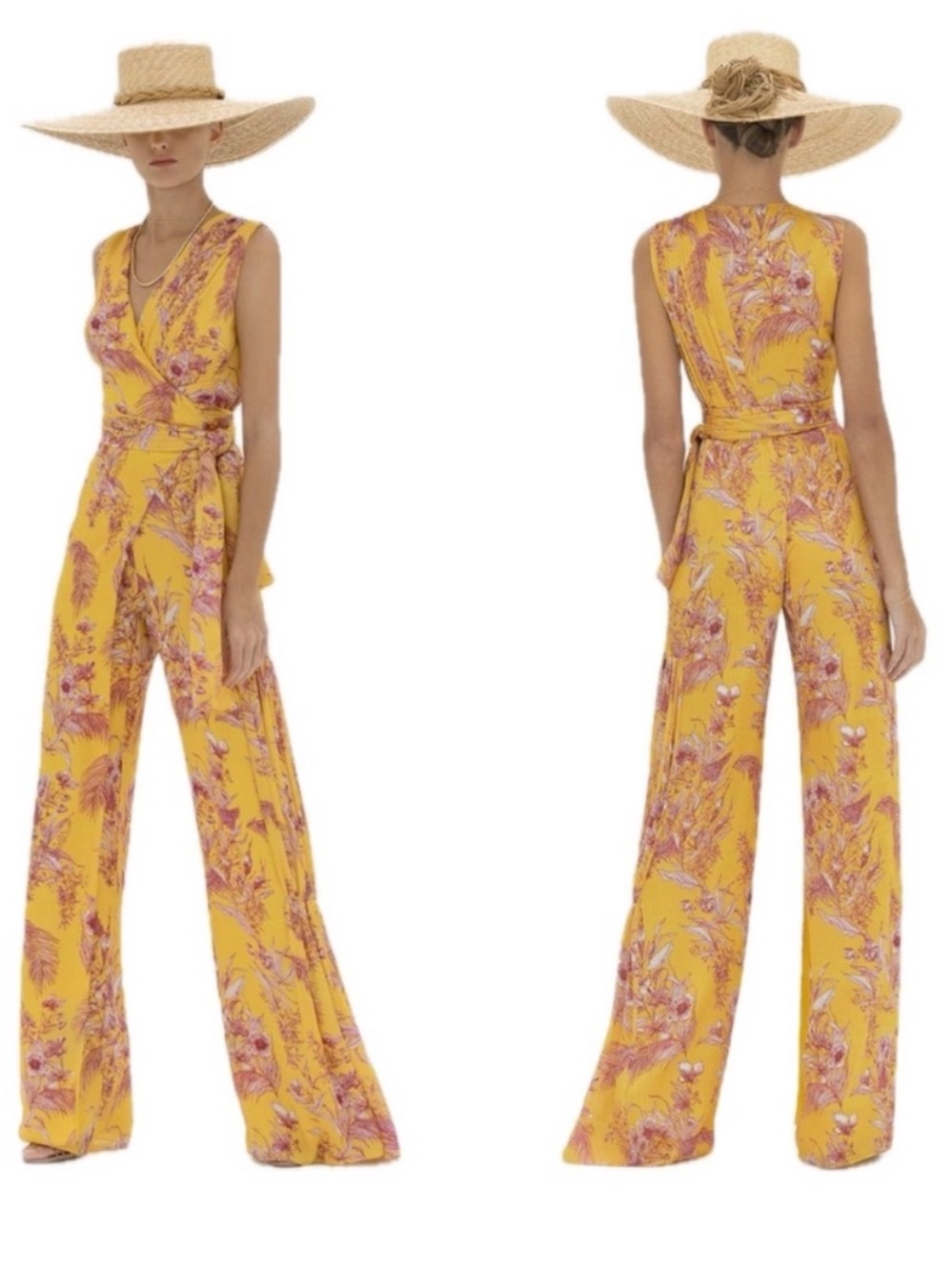 Alexis Tuscan Palm Kamiko Sleeveless Jumpsuit. Size XS NWT